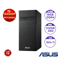 ASUS華碩 H-S500TE-51340F023W 桌上型電腦(i5-13400F/16GB/512GB SSD/RTX3050 8G/500W/Win11 Home)