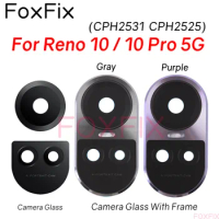 Rear Back Camera Glass Lens For OPPO Reno10 Pro Reno 10 5G Global Main Camera Cover With Frame Bezel Holder Replacement