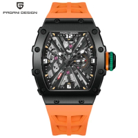 PAGANI DESIGN PD1738 Men's Quartz Watches 42MM VH65 Black Case Sapphire Stainless Steel 50M Waterproof Wristwatch Watch for Men