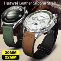 20mm 22mm Leather Silicone Strap For Huawei Watch GT 4 GT4 46mm Samsung Watch 4/5/6classic/gear s3 Sport Silicone Magnetic Band