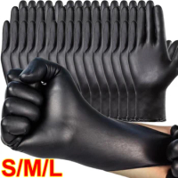 100/1PCS Black Nitrile Gloves Waterproof Disposable Cleaning Gloves Housework Dishwashing Industry Gloves Kitchen Cooking Tools