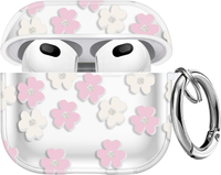 Adorable Case Design for AirPods 4rd Gen Case with Cute Clear Pink Flower Floral Earphone Cover Cas