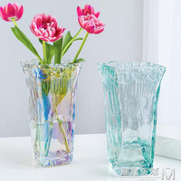 西班牙風格手工插花玻璃花瓶北歐式透明鮮花水培現代簡約客廳擺件 全館免運