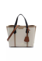 TORY BURCH 二奢 Pre-loved TORY BURCH perry Small triple compartment Handbag tote bag leather ivory 2WAY
