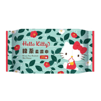 Hello Kitty 凱蒂貓綠茶香氛柔濕巾/濕紙巾 20 抽 X 36 包(箱購) 超柔觸感 隨身包攜帶方便