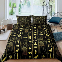 Ancient Egypt Duvet Cover Set Egyptian Symbol Bedding Set Vintage Pharaoh Pyramid Boho Tribal Polyes