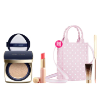 【Estee Lauder 雅詩蘭黛】粉持久氣墊水啵啵潤唇膏組(完美鎖妝氣墊粉餅+水啵啵琉璃潤唇膏/IU同款/底妝)