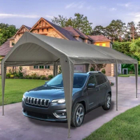 10x20 Ft Heavy Duty Carport Canopy Outdoor Portable Garage Tent Boat Shelter With 6 Legs for Outdoor Party Camping Windscreen
