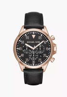 MICHAEL KORS Jam Tangan Pria Michael Kors Gage Chronograph Black Leather Watch
