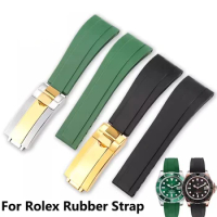 Silicone Rubber Watch Band For Rolex Bracelet Yacht Famous Daytona Submarine Black Green Water Ghost Explorer Watch Strap 20mm