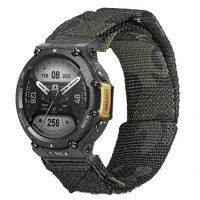 Hemsut Nylon Watch Band for Amazfit T-Rex 2 Replacement Straps for Amazfit TRex 2 Military Cambo