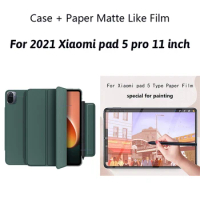 For Xiaomi Mi Pad 5 Case 2021 Xiaomi Mi Pad 5 Pro Case Ultra Thin Magnetic Smart Cover for Mi Pad Pro 11 inch + Screen Protector