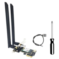 1Set Wi-Fi 6E Pcie Wireless Network Card Bluetooth-compatible 5.2 PCI Express 802.11AX Wifi Card with Antenna