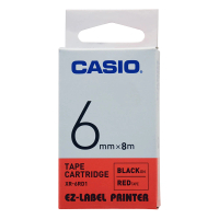 【CASIO 卡西歐】標籤機專用色帶-6mm紅底黑字(XR-6RD1)