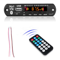 Wireless Bluetooth 5.0 9V-12V MP3 WMA Decoder Board Car Audio USB TF FM Radio Module Color Screen MP3 Player with Remote Control