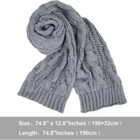 Mens Winter Thick Cable Knit Wrap Chunky Long Warm Scarf Luxury Designer Bimba Y Lola