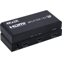 4K 3D 1x2 HDMI Splitter 1080P Video Converter Distributor for PS3 PS4 Camera DVD Laptop PC To TV Monitor Projector Dual Display