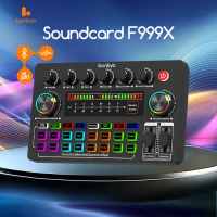 Bonkyo Soundcard F999X 5V LED Touchscreen Efek Live Streaming terbaru untuk musical dan Streaming Li