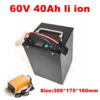 60v 40ah lithium battery li ion battery pack with BMS for 3000w e-bike scooter bicycle motorcycle vehicle + 5A charger