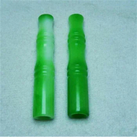 China natural jade Emerald jade cigarette holder filter 2pc