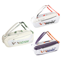 【VICTOR 勝利體育】6支裝拍包 羽球拍包(BR5223 AJ/AH/LG 中紫/淺灰/純潔白+牛油果綠)
