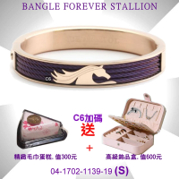 【CHARRIOL 夏利豪】Bangle Forever Stallion永恆駿馬手環 紫鋼索S款-加雙重贈品 C6(04-1702-1139-19)