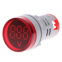 Meter Voltan Paparan LED Digital, 22mm, Volt AC 60-500V, Meter Monitor Tolok Penguji Meter, Monitor
