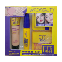 100%Original, WARDABEAUTY  FIT ME FASHION MAKE UP MATTE +PORELESS  4in1 4in1  FOUNDATION +MASCARA+PO