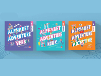 Sách -  Combo ALPHABET ADVENTURE - Động từ, Danh từ, Tính từ Phiêu lưu ký (3 cuốn -Từ điển tranh thi