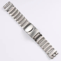 High Quality 24*26mm Solid Stainless Steel Watchband For Swatch Watch Strap Silver Men Wrist Bracelet Folding Clasp Logo On