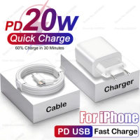 PD 20W USB C Charger For APPLE iPhone 12 13 11 14 Pro Max Plus Mini Fast Charging XR X XS SE USB Type C Cable For iPhone Charger