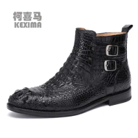 hulangzhishi Thailand crocodile leather boots High cut Leather shoes male Martin boots Short boots British Leisure shoes