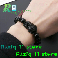 Gelang Batu Giok Pi xiu Bracelet Pria Wanita  Warna Hitam Batu Obsidian