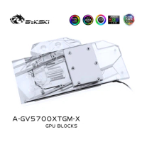 Bykski Water Block Use for Gigabyte RX5700XT Gaming OC 8G GPU Card / Full Cover Copper Radiator Block /3PIN A-RGB / 4PIN RGB
