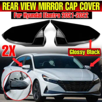 M Style Rear View Mirror Cover Side Door Mirror Shell Decoration Trim for Hyundai Elantra 2016-2022 Rearview Mirror Cover Cap