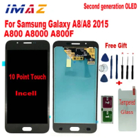 IMAZ NEW 2ND OLED LCD Display For Samsung Galaxy A8 2015 A800 A8000 A800F LCD Display Touch Screen Digitizer Assembly For A8 LCD