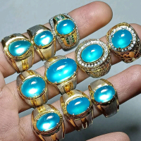bacan blue relaxa ring perak super kristal giwang