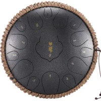 Steel Tongue Drum 15 Notes 13 Inch Harmonic Handpan Drum, Percussion Instrument, Tank Drum Chakra Drum for Meditation, Yoga and