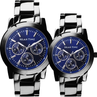 Relax Time 夜空 日曆情侶手錶 對錶-藍 R0800-16-07X+R0800-16-07
