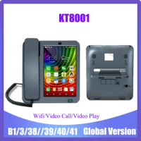 KT5 4G SIM Card Android Smart Phone Touch Screen Video Call Telephone With Wifi Recording For Home Business Landline Phones