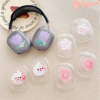 New Quicksand Flower Protective Cover For Airpods Max Earphone Case Transparent Silicon For Apple Airpods Max Headphone Cover