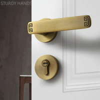 High Grade Zinc Alloy Security Door Lock Bedroom Mute Door Lock Indoor Universal Deadbolt Lockset Household Hardware Fittings