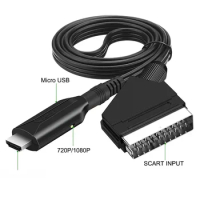 Scart To HDMI-compatible Converter Audio Video Adapter for HDTV/DVD/Set-top Box/PS3/PAL/NTSC