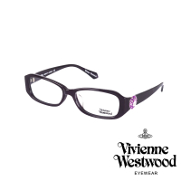 【Vivienne Westwood】經典立體土星環鈕扣款光學眼鏡(紫 VW266_02)