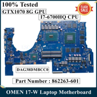 For HP OMEN 17-W Laptop Motherboard SR2FQ I7-6700HQ CPU GTX1070 8G GPU 862263-601 862263-001 G38D DAG38DMBCC0 DDR4