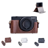 ZV1 PU Leather Half Case Bag Base Cover Shoulder Strap for Sony ZV-1 Camera New camera case dslr camera bag