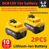 NEW DCB120 For Dewalt Battery 12V 6000mAh Rechargeable Battery DCB120 DCB127 DCB121 DCB119 Power Tool Battery For Dewalt