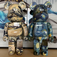 Surf Star Moon Night Balloon Girl Bearbrick 400% Valentine's Day Gift Doll BE@RBRICK Joint Cracking Sound Figure