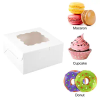 10/20pcs Folding Kraft White Paper Gift Box For Christmas Brithday Wedding Kraft Paper Box Cake Cookie Packaging Baking Box