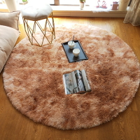 圓形地毯 乳白色長毛圓形地毯搖椅毯吊籃毯客廳休閑臥室床邊毯圓形電腦椅毯【HZ61355】